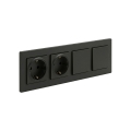 Legrand - Doppelte SCHUKO-Haushaltssteckdose und doppelter einpoliger Schalter Nr. 1 mit Rahmen NILOE STEP 250V schwarz