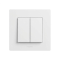 Legrand - Doppelter Treppenlichtschalter 6+6 mit Rahmen NILOE STEP weiß