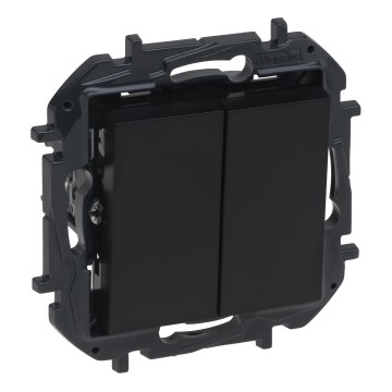 Legrand - Doppelter Treppenlichtschalter rahmenlos Nr. 6+6 NILOE STEP schwarz