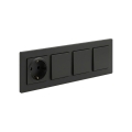 Legrand - Dreifach-Einpolschalter Nr. 1 und SCHUKO-Steckdose mit Rahmen NILOE STEP 250V schwarz