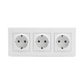 Legrand - Dreifach-Steckdose SCHUKO mit Rahmen NILOE STEP 250V weiß