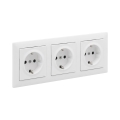 Legrand - Dreifach-Steckdose SCHUKO mit Rahmen SUNO 250V weiß