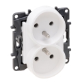 Legrand - Rahmenlose Doppelsteckdose für den Wohnbereich 250V/16A NILOE STEP weiß