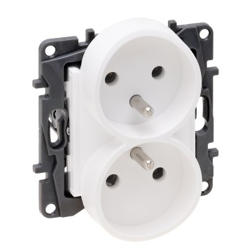 Legrand - Rahmenlose Doppelsteckdose für den Wohnbereich 250V/16A NILOE STEP weiß