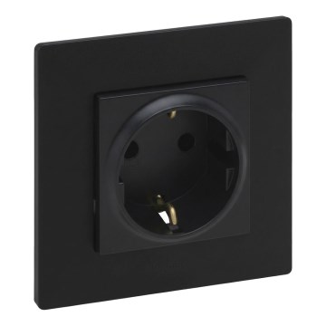 Legrand - SCHUKO-Steckdose für den Wohnbereich mit Rahmen NILOE STEP 250V schwarz