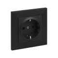 Legrand - SCHUKO-Steckdose für den Wohnbereich mit Rahmen SUNO, 250 V, schwarz