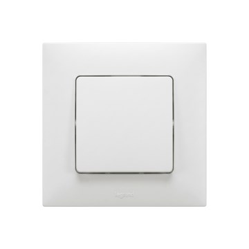 Legrand - Treppenlichtschalter Nr. 6 mit Abdeckrahmen NILOE weiß