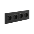Legrand - Vierfach-Steckdose für den Hausgebrauch mit Rahmen NILOE STEP 250V schwarz