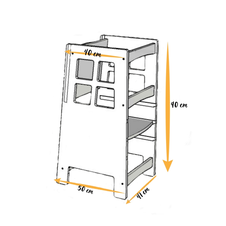 Lernturm KULE 90x50 cm braun