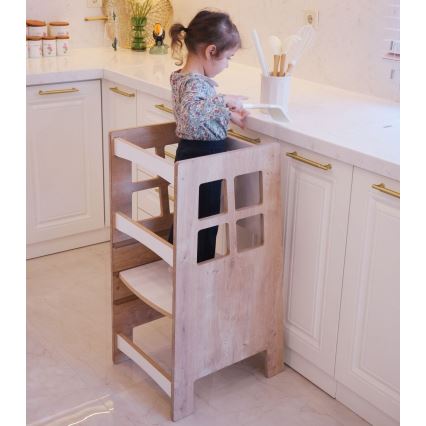Lernturm KULE 90x50 cm braun/weiß