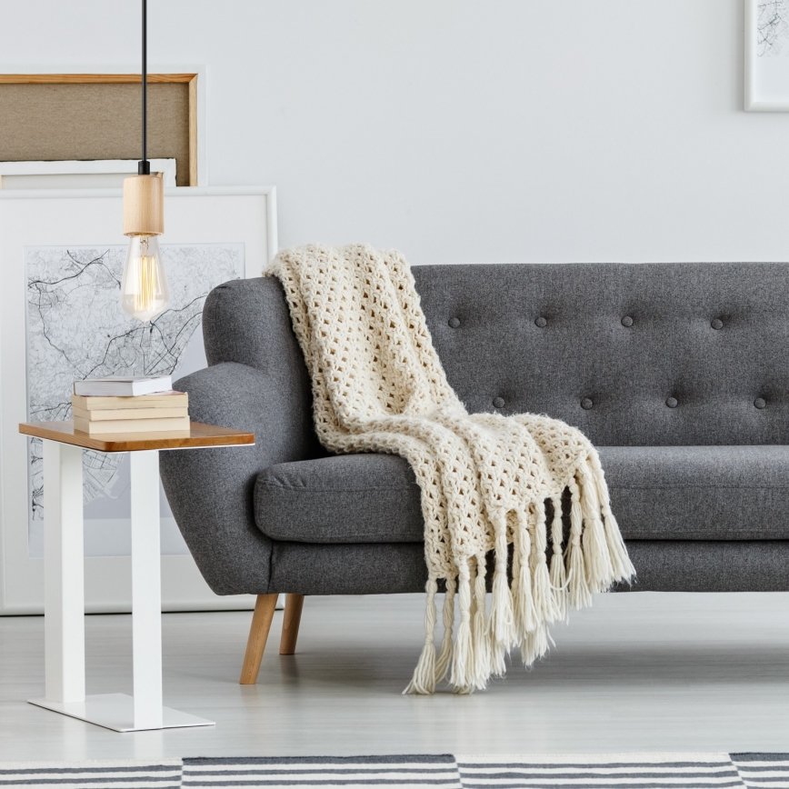 Deckenleuchte an Kabel LEON 1xE27/60W/230V Buche