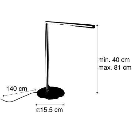 Leuchten Direkt 11011-55 - LED dimmbare Tischleuchte DAWDA LED/4,8W/230V