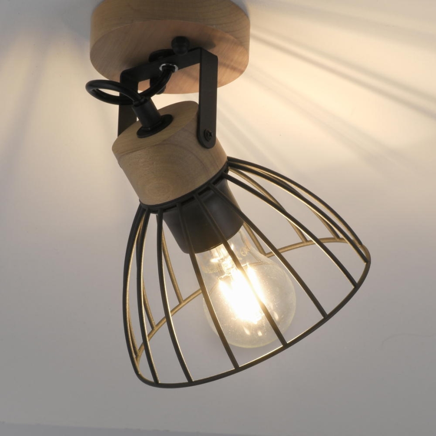 Leuchten Direkt 11416-18 - Wandstrahler LAMI 1xE27/25W/230V Akazie/schwarz