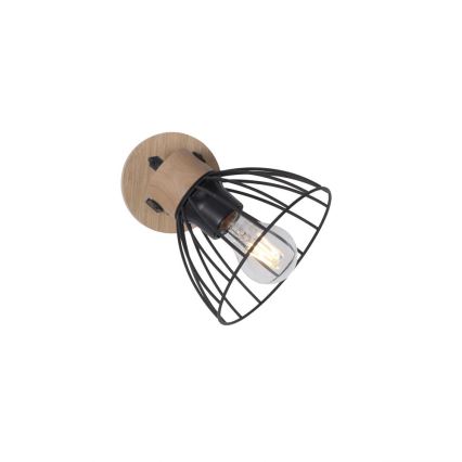 Leuchten Direkt 11416-18 - Wandstrahler LAMI 1xE27/25W/230V Akazie/schwarz
