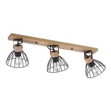 Leuchten Direkt 11418-18 - Einbauleuchte LAMI 3xE27/25W/230V Akazie/Metall