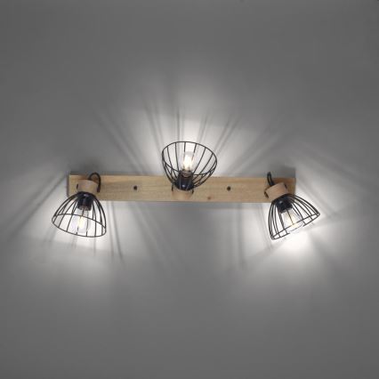Leuchten Direkt 11418-18 - Einbauleuchte LAMI 3xE27/25W/230V Akazie/Metall