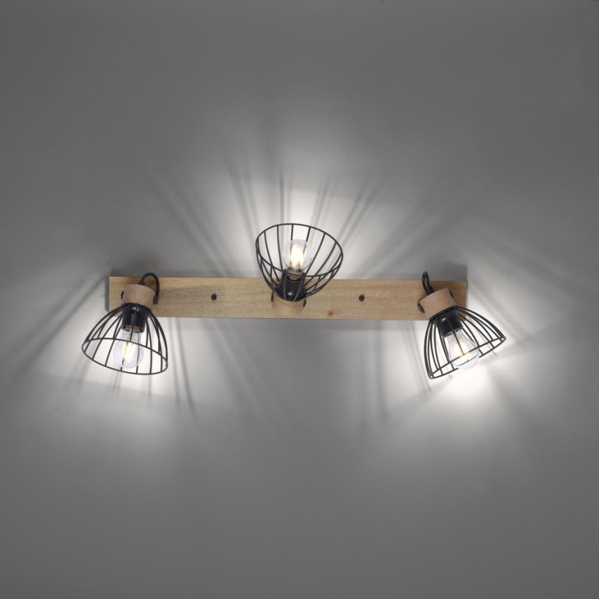 Leuchten Direkt 11418-18 - Einbauleuchte LAMI 3xE27/25W/230V Akazie/Metall