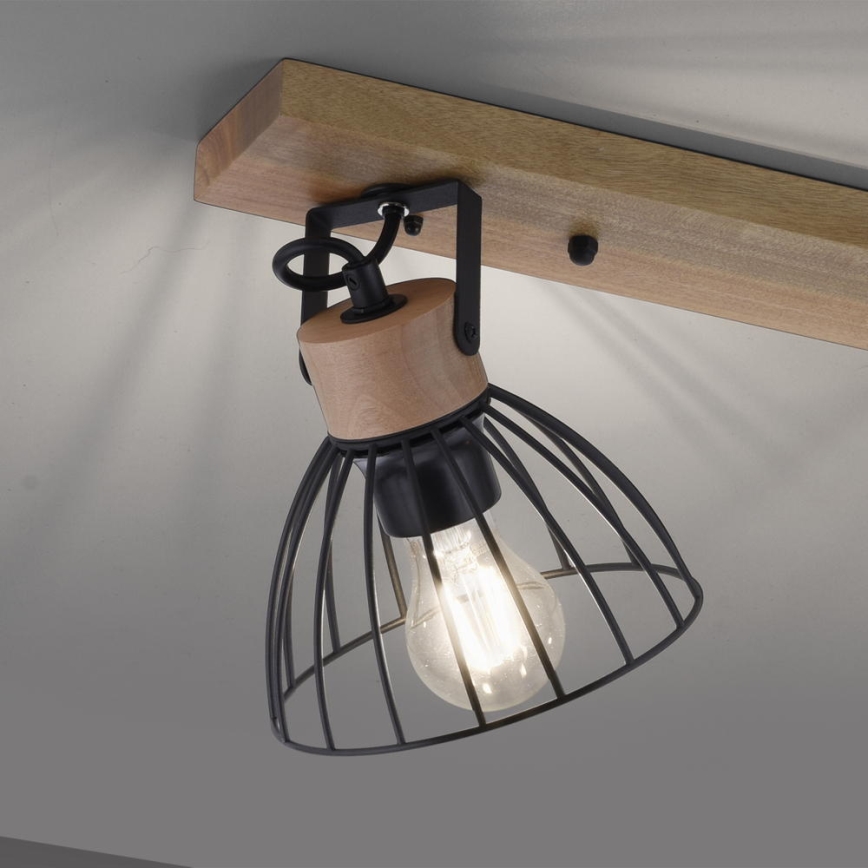 Leuchten Direkt 11418-18 - Einbauleuchte LAMI 3xE27/25W/230V Akazie/Metall