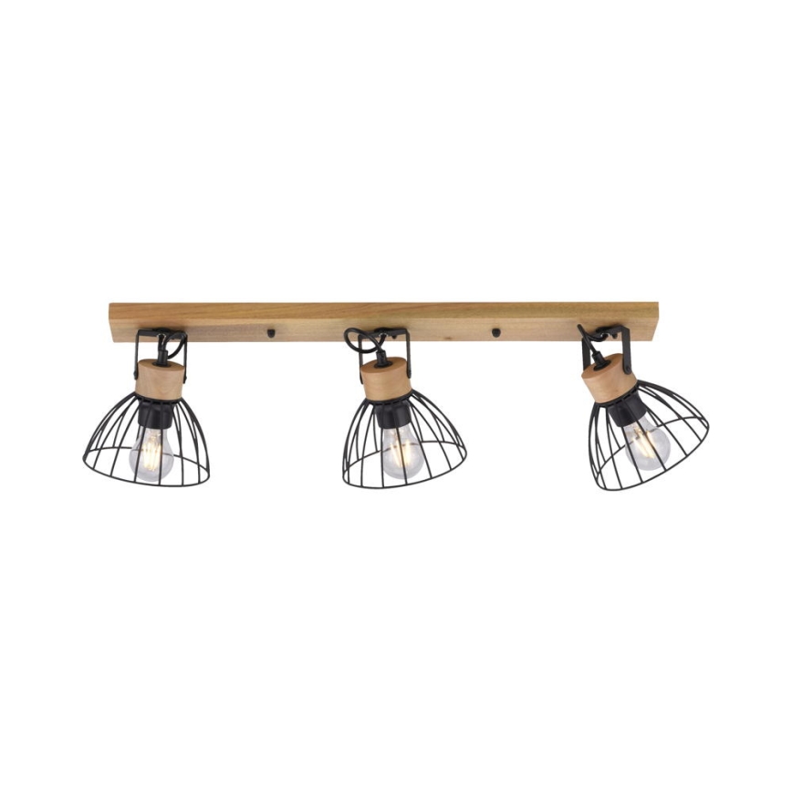 Leuchten Direkt 11418-18 - Einbauleuchte LAMI 3xE27/25W/230V Akazie/Metall