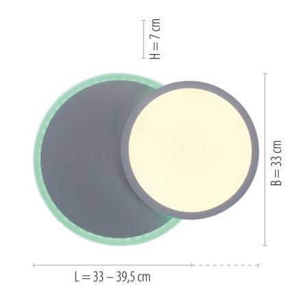 Leuchten Direkt 11662-16 - Dimmbare LED-RGB-Deckenleuchte ARENDA LED/21W/230V + Fernbedienung