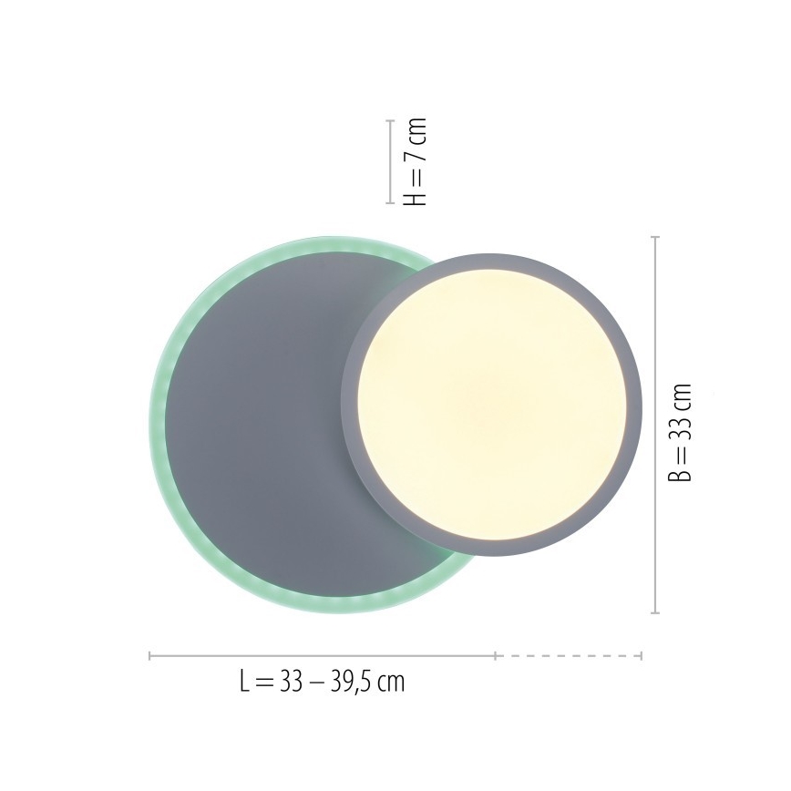 Leuchten Direkt 11662-16 - Dimmbare LED-RGB-Deckenleuchte ARENDA LED/21W/230V + Fernbedienung
