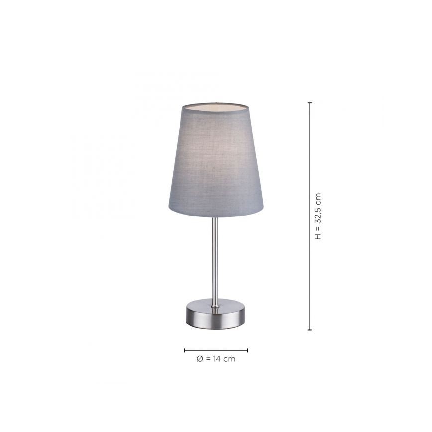 Leuchten Direkt 11680-15 - Tischlampe HEINRICH 1xE14/40W/230V grau