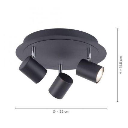 Leuchten Direkt 11943-13 - LED Strahler TARIK 3xGU10/5W/230V Anthrazit