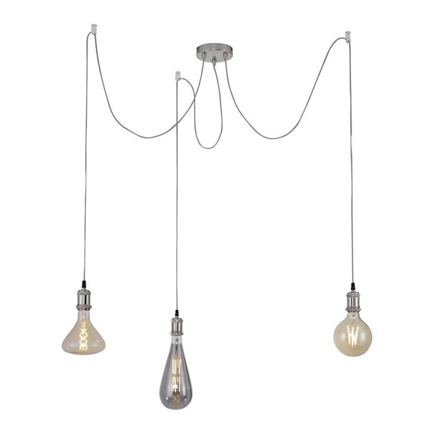 Leuchten Direkt 13571-55 - Hängeleuchte DIY 3xE27/60W/230V Spinne matt Chrom