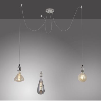 Leuchten Direkt 13571-55 - Hängeleuchte DIY 3xE27/60W/230V Spinne matt Chrom