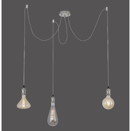 Leuchten Direkt 13571-55 - Hängeleuchte DIY 3xE27/60W/230V Spinne matt Chrom