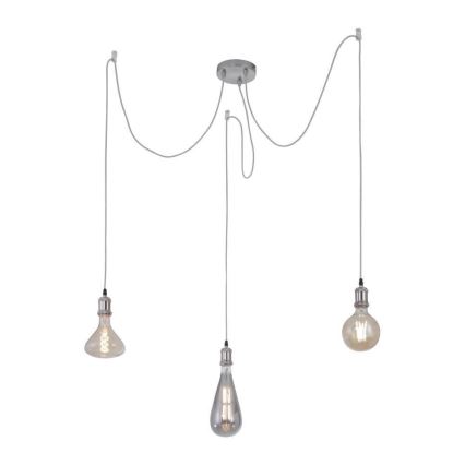 Leuchten Direkt 13571-55 - Hängeleuchte DIY 3xE27/60W/230V Spinne matt Chrom