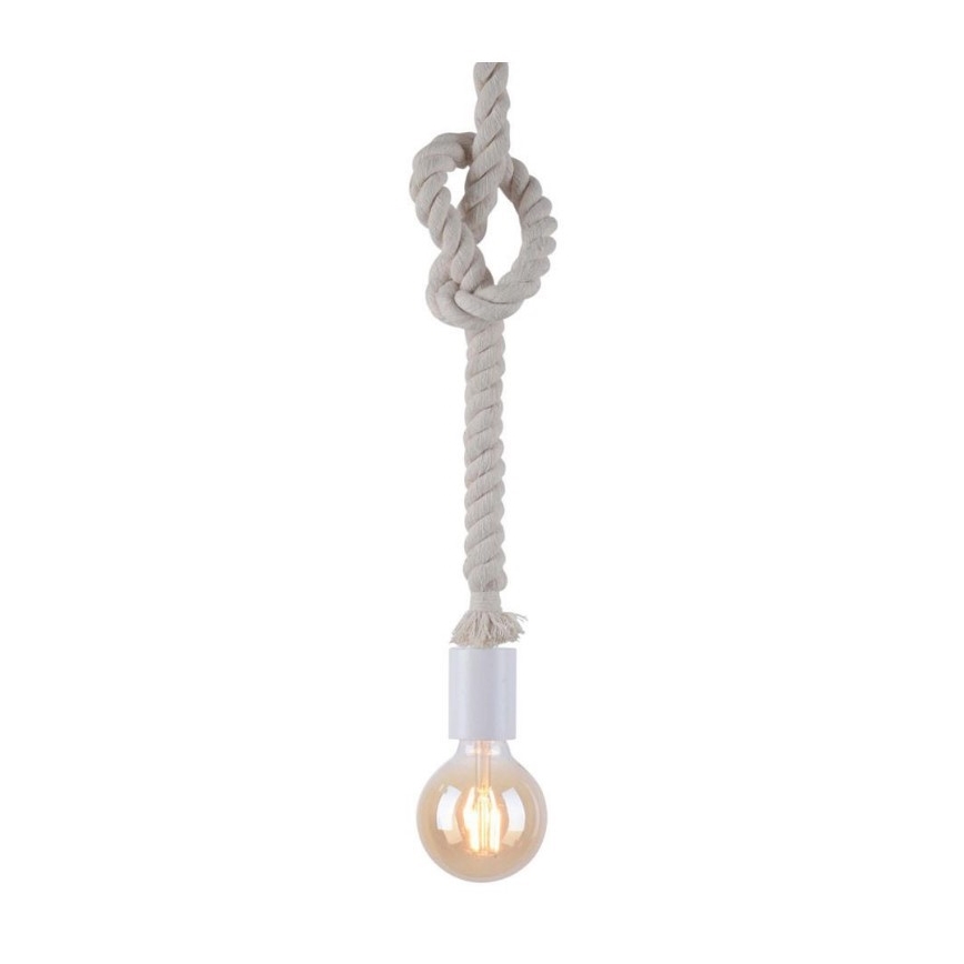 Leuchten Direkt 13572-16 - Kronleuchter an Schnur DIY 1xE27/10W/230V weiß