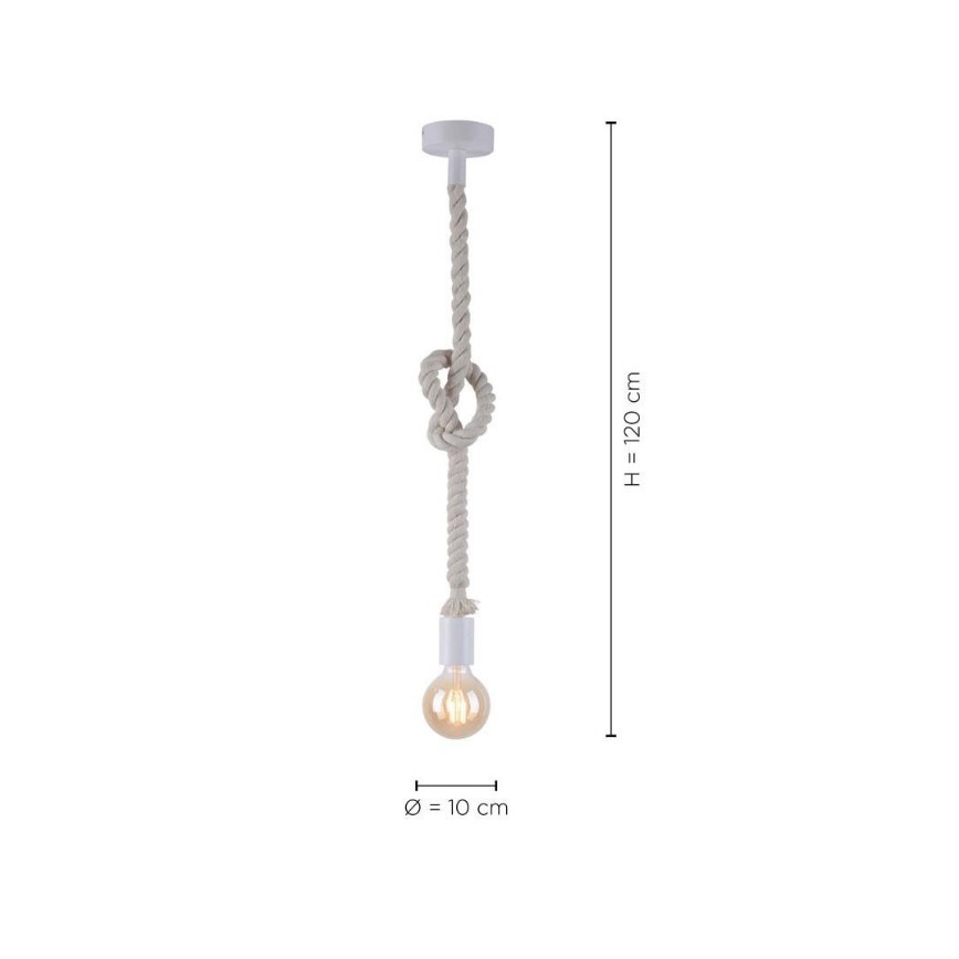 Leuchten Direkt 13572-16 - Kronleuchter an Schnur DIY 1xE27/10W/230V weiß