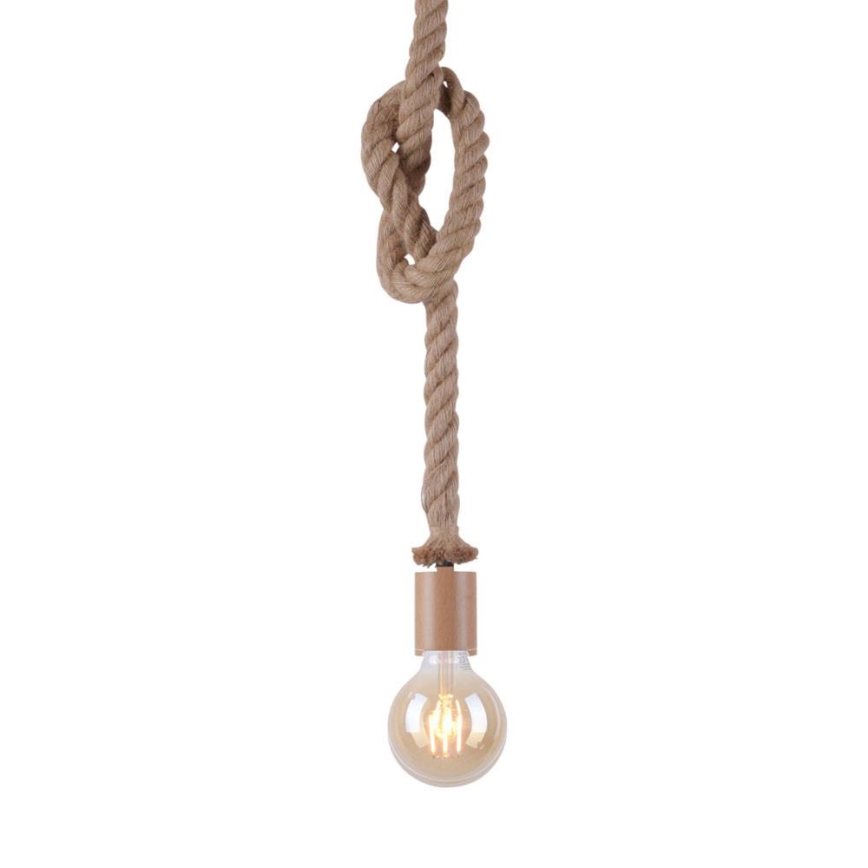Leuchten Direkt 13572-79 - Kronleuchter an Schnur DIY 1xE27/10W/230V braun