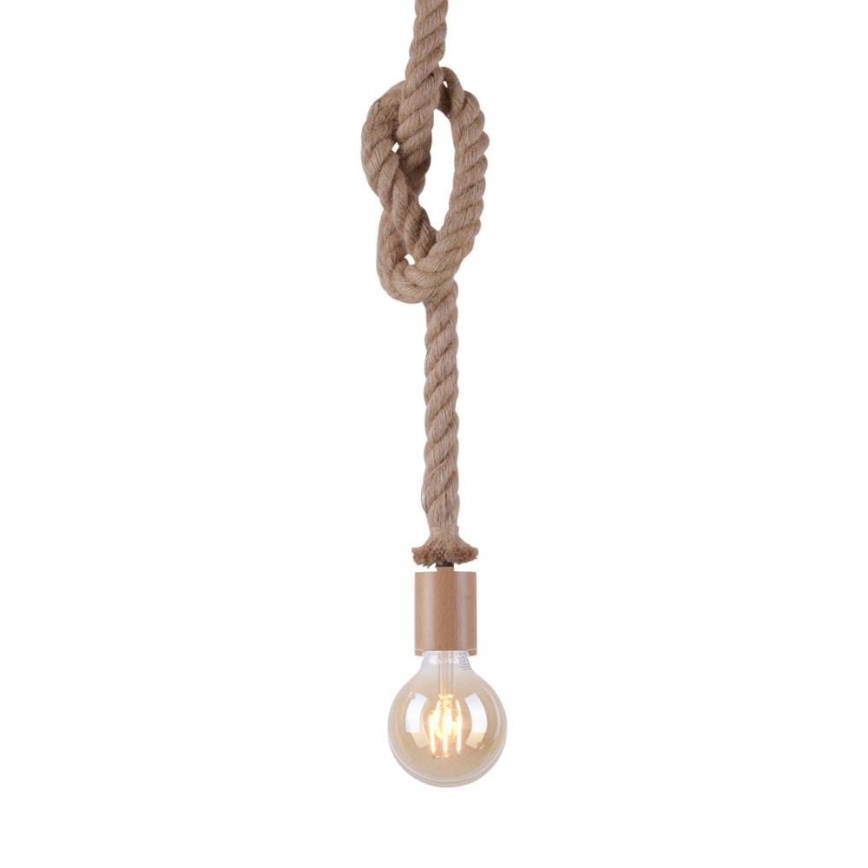 Leuchten Direkt 13572-79 - Kronleuchter an Schnur DIY 1xE27/10W/230V braun
