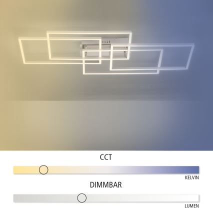 Leuchten Direkt 14151-55 - LED Dimmbare Deckenleuchte IVEN 4xLED/12W/230V + Fernbedienung