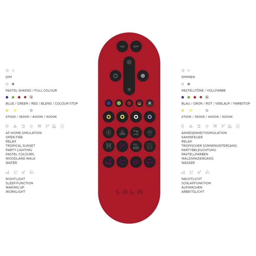 Leuchten Direkt 14281-16 - LED RGB Dimmbare Leuchte NAOMI LED/51,8W/230V +  FB