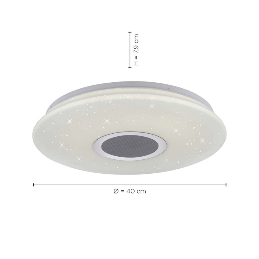 Leuchten Direkt 14287-16 - LED Dimmbare Deckenleuchte mit Lautsprecher PELVO LED/22W/230V + Fernbedienung