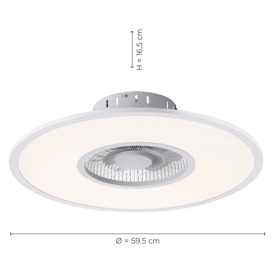 Leuchten Direkt 14642-16 - Dimmbare LED-Leuchte mit Ventilator FLAT-AIR LED/32W/230V 2700-5000K + Fernbedienung