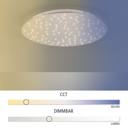 Leuchten Direkt 14673-55 - LED Dimmbare Deckenleuchte SPARKLE LED/18W/230V + Fernbedienung