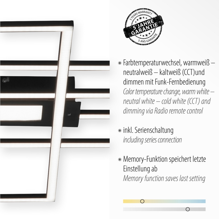 Leuchten Direkt 14693-18 - LED Dimmbare Deckenleuchte ASMIN LED/48W/230V | Deckenlampen