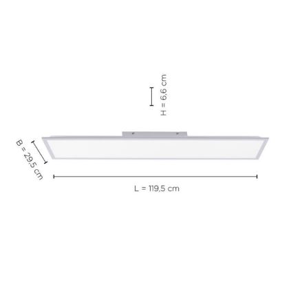 Leuchten Direkt 14757-21- LED Dimmbares Aufbaupanel FLAT LED/36W/230V 2700-5000K silber + Fernbedienung