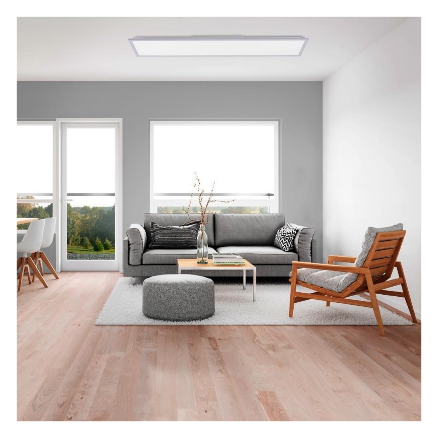 Leuchten Direkt 14757-21- LED Dimmbares Aufbaupanel FLAT LED/36W/230V 2700-5000K silber + Fernbedienung