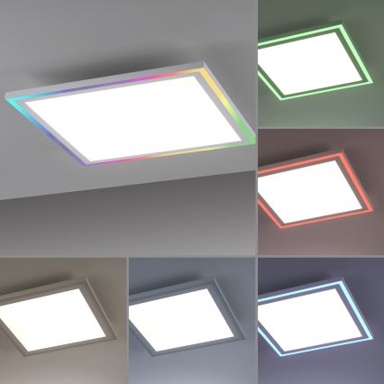 Leuchten Direkt 14900-16 - Dimmbare LED-RGB-Deckenleuchte EDGING LED/24W/230V + Fernbedienung