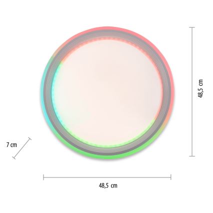 Leuchten Direkt 15154-16 - LED RGB dimmbare Deckenleuchte EDGING LED/39W/230V + Fernbedienung