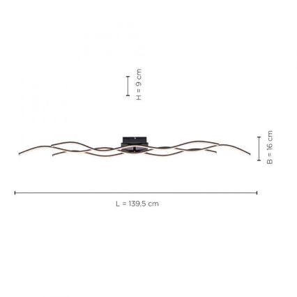 Leuchten Direkt 15167-18-LED-Anbaukronleuchter WAWE 2xLED/12,5W/230V+1xLED/17W