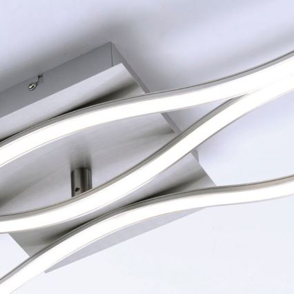 Leuchten Direkt 15167-55 - LED-Deckenleuchte WAWE 2xLED/12,5W/230V+LED/17W mattchrom