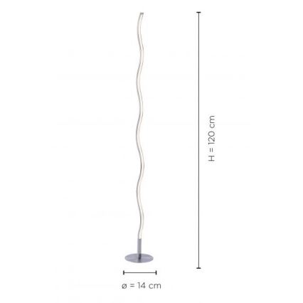 Leuchten Direkt 15168-55 - LED Stehleuchte WAWE LED/12W/230V mattchrom