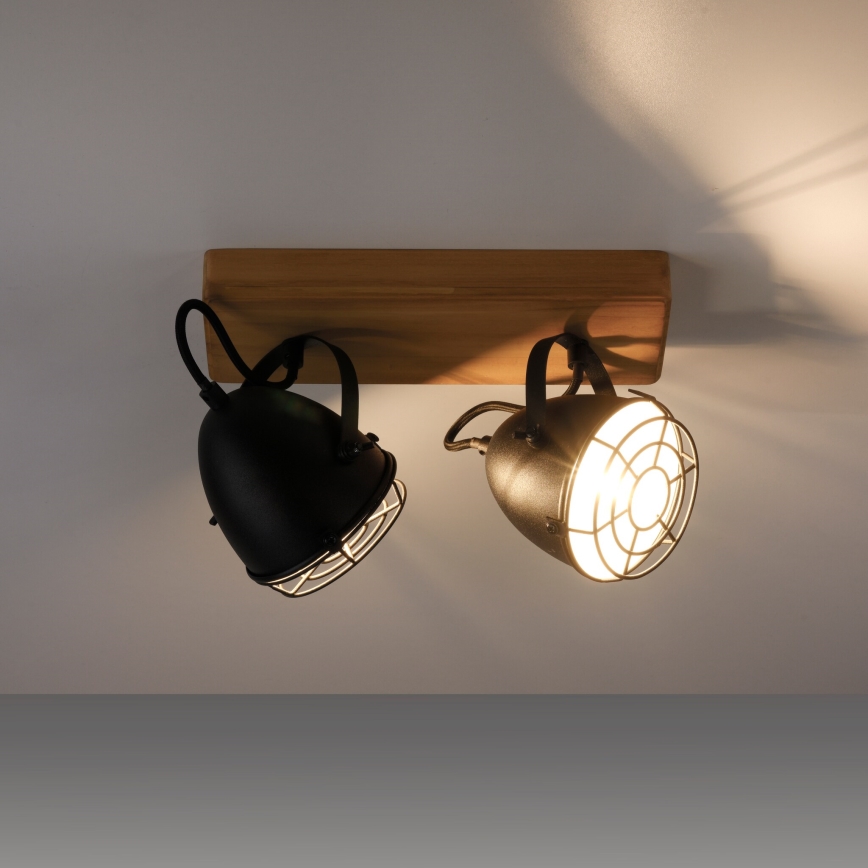Leuchten Direkt 15172-18 - Einbauleuchte BEETLE 2xE14/10W/230V Kiefer