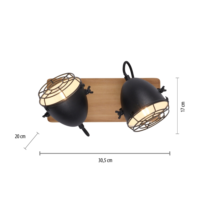 Leuchten Direkt 15172-18 - Einbauleuchte BEETLE 2xE14/10W/230V Kiefer